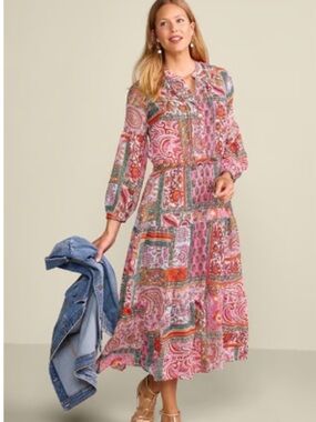 Soft Surroundings Patchwork Boho Maxi Dress